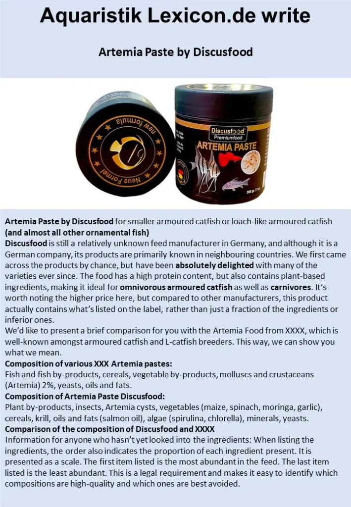 Review of Discusfood Artemia Paste by Aquaristik Lexikon DE