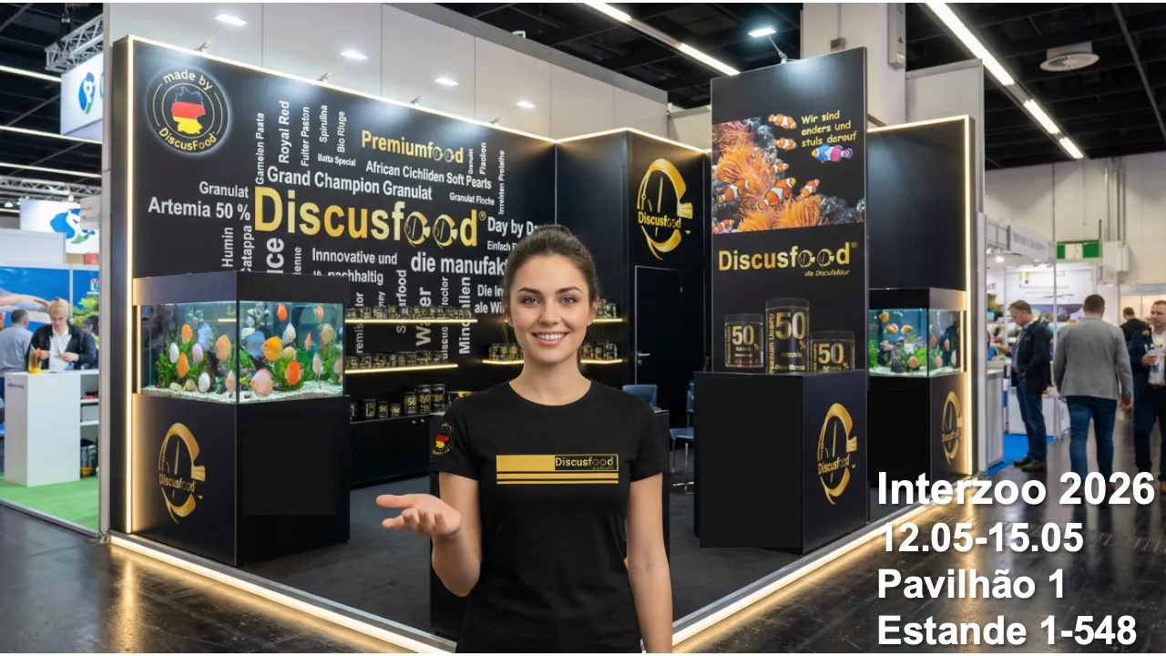 Estande da Discusfood na Interzoo 2026 em Nuremberga – Pavilhão 1, Estande 1-548